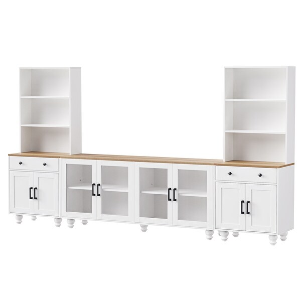 Entertainment Wall Units Includes 2 Tall Cabinet and TV Stand